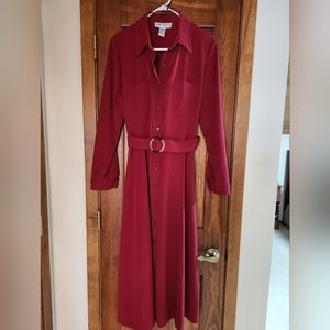 Jessica Howard, size 12, Maroon Maxi Length Button Up Dress